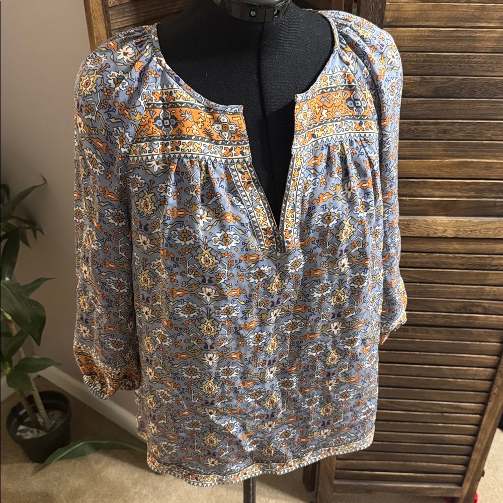 Silk tunic top L